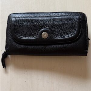 Stone Mountain Black Leather Zip-Around 7-1/4” Wallet